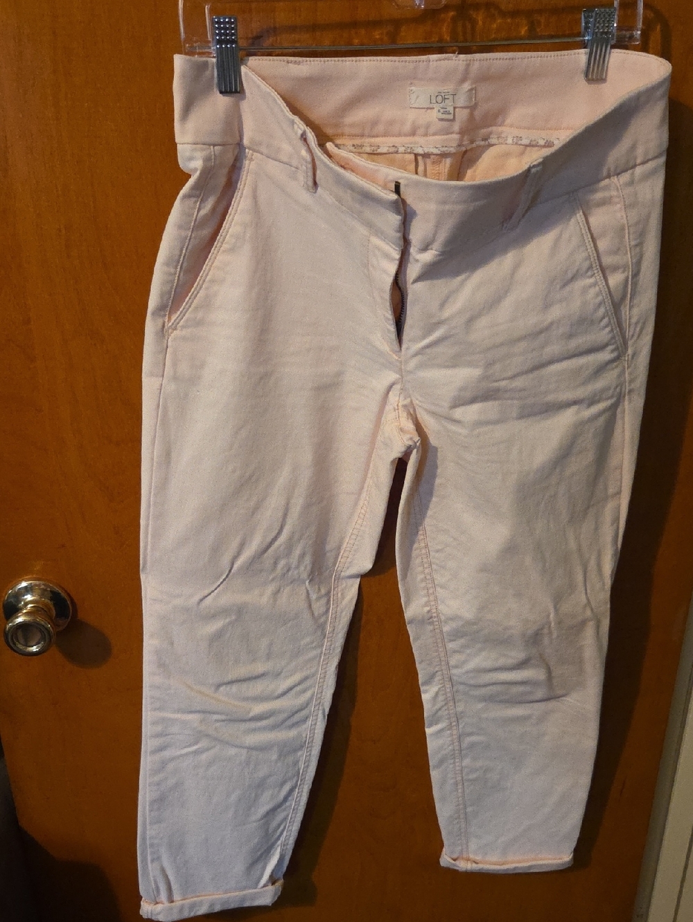 LOFT Women's Peach Cropped Chinos